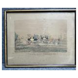 'Going the Pace' Hand-Colored Print Reproduction