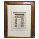 Hand-colored Architectural Etching by Carlo Losi