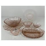 Pink Depression Glass Assortment