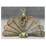 Metal Peacock Style Fireplace Screen