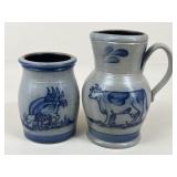 Stoneware Pottery Pitcher & Utensil Holder