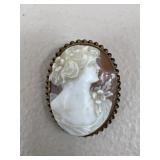 10k Gold Cameo Brooch