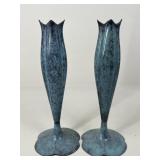 Pair Of Metal Patinated Vases