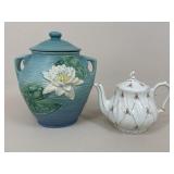 Roseville Pottery Jar & Sadler Porcelain Teapot