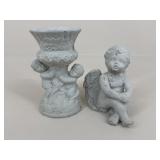 Concrete Cherub Planter & Statue|2 pc