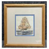 'Sail Boat' Original Watercolor on Paper