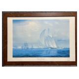 'Yachting Race in NY Harbor' Print by J.S.