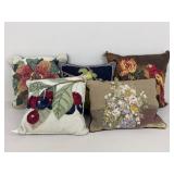 Needle Point Accent Pillows|5 pc