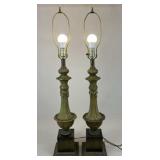 Pair Of Tall Metal Lamps