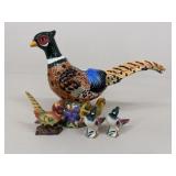 Porcelain Pheasant Figure/Shaker Set/Vase|4 pc
