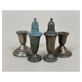 Weighted Sterling Candlestick Holders/Shakers|4pc