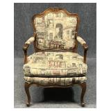 Louis XV Style Carved Wood Armchair