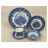 English Village Blue & White Dish Set