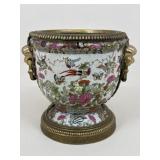 Hand Painted Porcelain & Gilt Metal Jardiniere