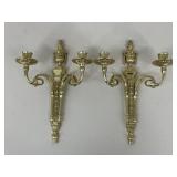 Pair Of Brass Sconce Candle Holders