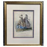 'Les Modes Parisiennes' Hand-Colored Etching
