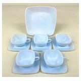 Blue Milk Glass Tea Set
