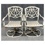 Pair of Metal Patio Swivel Rockers