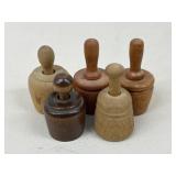 Vintage Wooden Butter Molds / 5 pc
