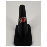 Sz 6 Sterling Silver & Stone Ring