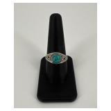 Sz 9 Sterling Silver & Turquoise Ring