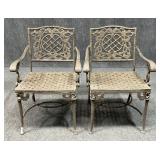 Pair of Metal Patio Arm Chairs