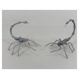 Pair Of Scorpion Wire Sculptures|2 pc