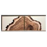 2/PC Wood Cut Stump Print on Canvas Board
