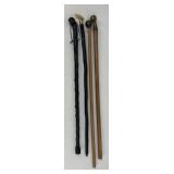 Wooden Canes w/ Brass & Stone Accents / 4 pc