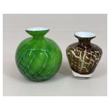 Art Glass Vases|2 pc
