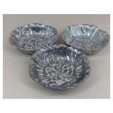 Cabbage Pewter Serving Bowls|3 pc