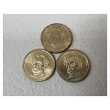 Franklin Pierce Dollar Coins / 3 pc