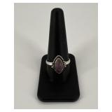 Sz 11 Sterling Silver Ring w/ Stone