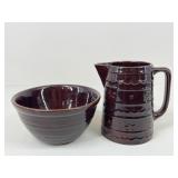 Mar Crest Stoneware Pitcher & Bowl