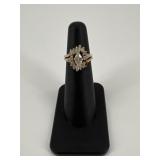Sz 4 14k Gold & Diamond Ring