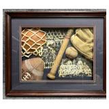Vintage Sports Equipment Shadow Box