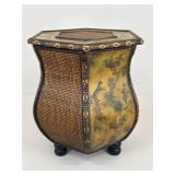 Hexagon-Shaped Rattan Side Table/Basket