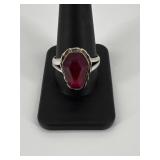 Sz 12 Sterling Silver ring w/ Stone