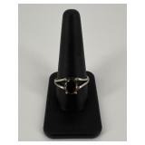 Sz 10.5 Sterling Silver Ring w/ Stone