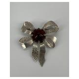 Sterling Silver & Stone Brooch