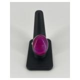 Sz 10.5 Sterling Silver Ring w/ Stone