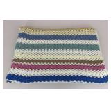Sz Twin XL Crochet Granny Stripe Blanket