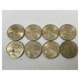 2000 Sacagaweating Dollar Coins / 8 pc