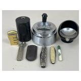 Lighters, Ashtrays, & Pocket Knives / 9 pc