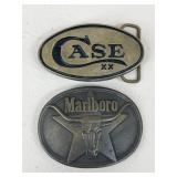 Case & Marlboro Brass Belt Buckles