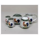 Ceramic Cream & Sugar/Napkin Holder/Shaker Set|5pc