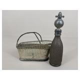 Vintage Aerating Siphon Bottle W/ Basket