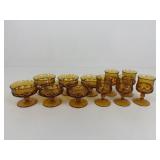 Indiana Glass Amber Dessert Cups & Goblets|11 pc