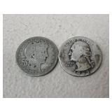 Barber Quarter & Washington Quarter