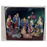 Home For The Holidays Porcelain Nativity Set NIB